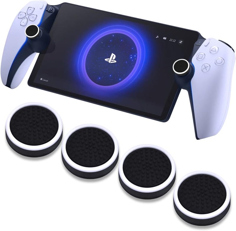 Sunmike PS Portal Thumb Grips Black, Full Protection Analog Stick Cover Silicone Joystick Caps Anti-Scratch & Anti-Slip Thumbstick Replacement Thumb Grips Caps PS Portal Accessories (4 Pcs) - Black - Image 2